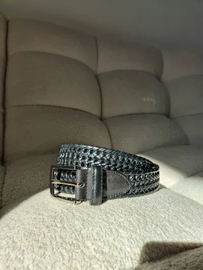 Pre-owned Balmain Braided Leather Belt In Black