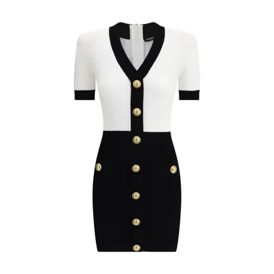Balmain Braided Pattern Midi Dress