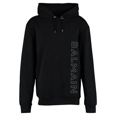 Pre-owned Balmain Brand Emobossed Black Hoodie