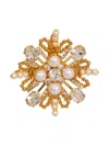 Balmain Brandebourg Bead And Crystal Brooch