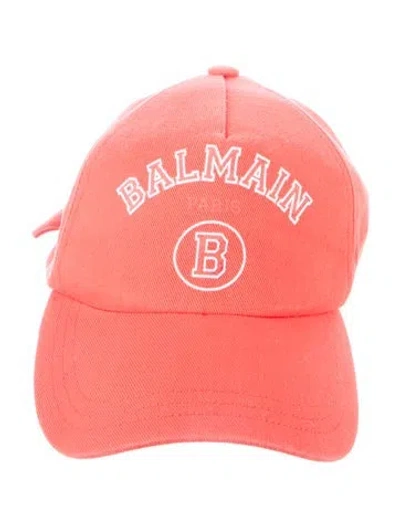 Pre-owned Balmain Branded Hat In Red