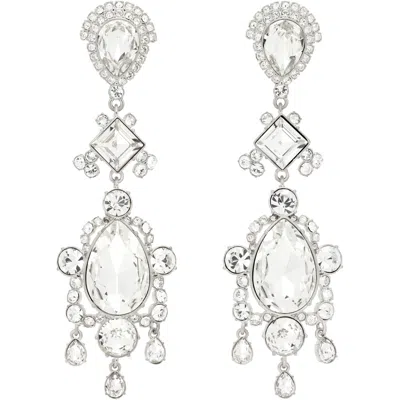 Balmain Brass & Crystal Pendant Earrings