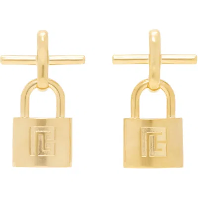 Balmain Brass Pulse Padlock Earrings