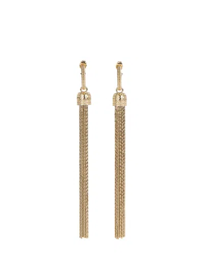 Balmain Brass Tassel Earrings In Gold