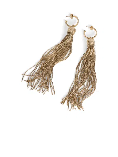 Balmain Brass Tassel Earrings In Gold