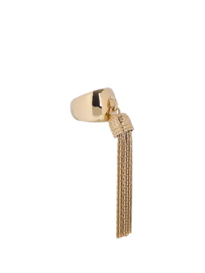 Balmain Brass Tassel Ring In Gold