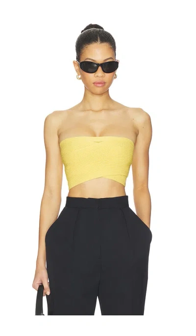 Balmain Oberteil Brassiere Knit In Yellow