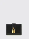Balmain Padlock Leather Wallet In Black