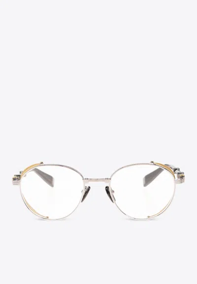 Balmain Brigade Round Optical Glasses In Transparent