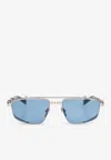 Balmain Brigade V Rectangular Sunglasses In Blue