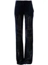 Balmain Brocade Wide Leg Trouser In Blue