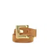 Balmain Brown Calf Leather Bos Taurus Regular Belt In Pattern