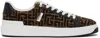 BALMAIN BROWN JACQUARD MONOGRAM B-COURT SNEAKERS