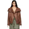 Balmain Brown Lambskin Bomber Jacket In Brown