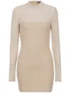 Balmain Brown Pb Labyrinth Dress In Neutral