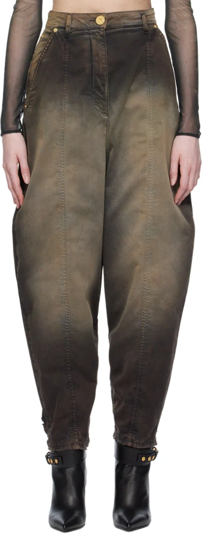 Balmain Brown Tie-dye Jeans In Gmu Beige/marron Gla