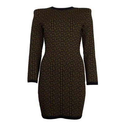 Balmain Brown Wool Dress