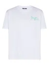 Balmain Logo Graphic Round Neck Short Sleeve T-shirt In White