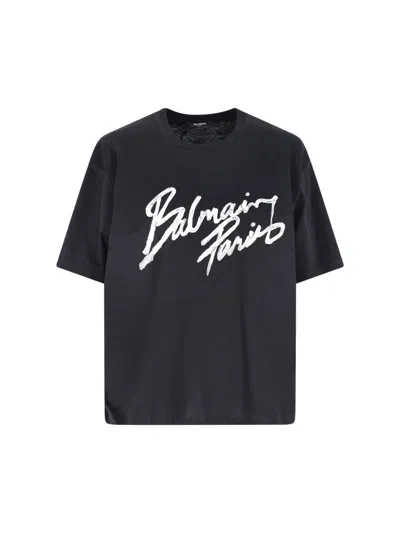 BALMAIN 'BRUSH PRINT' T-SHIRT