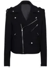 Balmain Wool Felt Biker Jacket In In Black