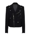 Balmain Wool Felt Biker Jacket In In Black