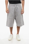 Balmain Brushed Cotton Shorts With Embossed Logo