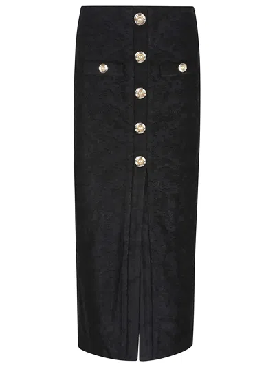 BALMAIN BTN BOUCLETTE BAROQUE LONG MIDI SKIRT