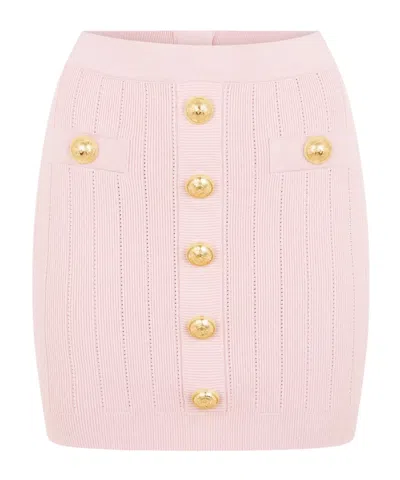 Balmain Btn Knt Skrt Ld43 In Pink