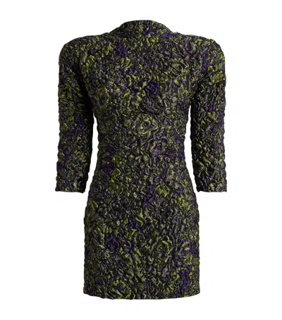 Balmain Bubble-patterned Jacquard Mini Dress In Black