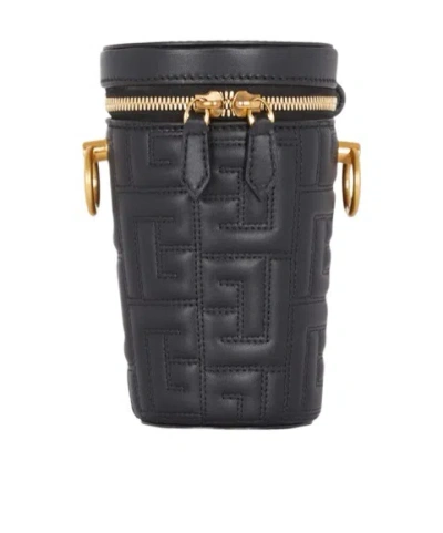 Balmain Bucket Shoulder Bag In Black