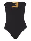 Balmain Crepe Bustier Bodysuit With Belt Detail In Multi