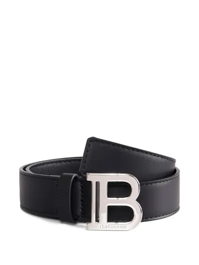 Balmain Kids' Buckle-fastening Leather Belt In Black