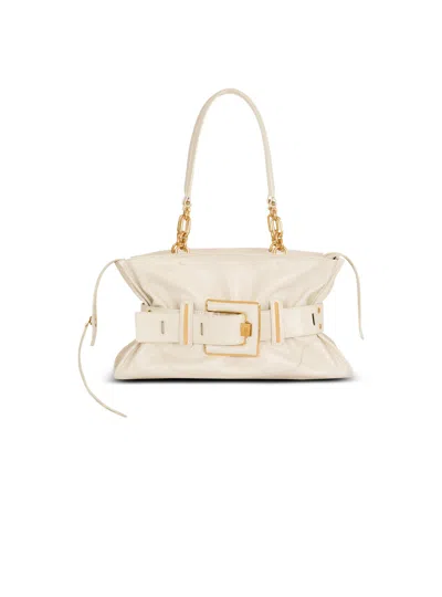 Balmain Buffalo Leather Anthem Bag In White