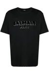 Balmain Oversized Textured Logo T-shirt In Silver