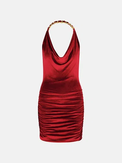 Balmain Burgundy Viscose Blend Dress