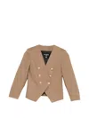Balmain Buttoned Blazer In Brown