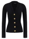Balmain Button Cardigan Sweaters And Cardigans Black In Black