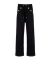 Balmain Regular Fit Jogging Trousers With Gold Detailing In Black