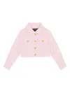 Balmain Button Cotton Jacket In Pink