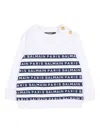 Balmain Button Crew-neck Sweatshirt In White
