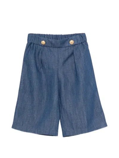 Balmain Babies' Button Culottes Trousers In Blue