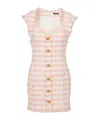 Balmain Miami Tweed Mini Dress In Pink