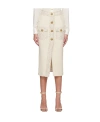 Balmain Button-detail Bouclé-tweed Pencil Skirt In White