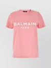 Balmain Button Detail Crew Neck Short Sleeves Top In Pink