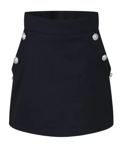 Balmain Button-detail High-waisted Miniskirt In Black