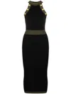 Balmain Button-detail Knitted Dress In Black