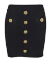 Balmain Women High Waist Buttoned Mini Skirt In Black