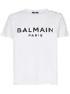Balmain Flocked Paris T-shirt In Gray