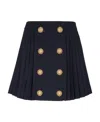 Balmain Button-detail Pleated Miniskirt In Black
