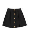 Balmain Gonna Skater Plissettata In Black